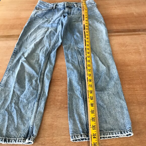 Allsaints Alana Jeans Women 27 Blue Mid Rise Stretch Straight Leg Preppy 18041 - Picture 5 of 11